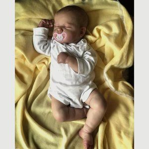 Lifelike Reborn Baby White Realistic with Painted Hair Sleeping  20 Inches